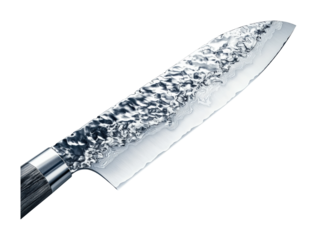 Elegant stainless steel chef knife culinary workspace high fidelity bright environment close-up kitchen tool isolated on transparent background png