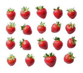 Fresh strawberries on food high fidelity natural light close-up healthy eating isolated on transparent background png