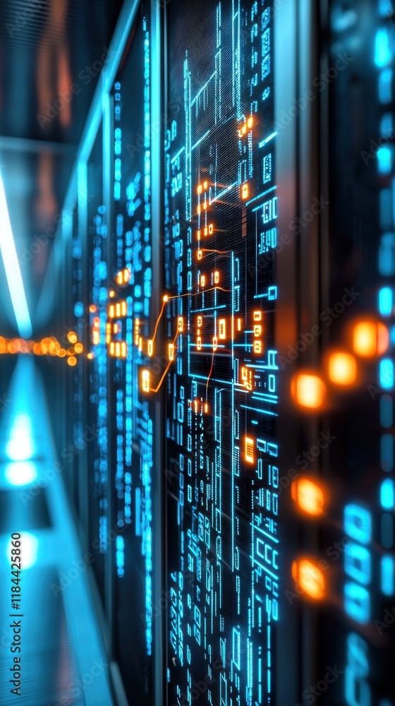 Poster futuristic digital data server network technology abstract background