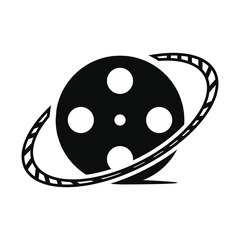 film roll icon logo design template