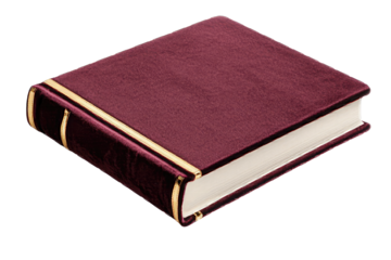 Velvet prosperity idea. An elegant vintage book with a maroon cover and gold detailing on the spine.
