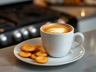 Coffee Photo: A Sweet Treat with a Cup of Coffee
