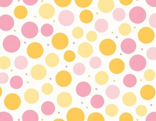 Pastel Pink Yellow Circle Pattern Seamless Texture Background