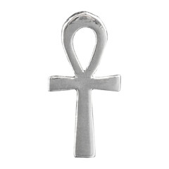 Silver earring featuring an Ankh design, symbolizing eternal life and ancient Egyptian heritage. Perfect for spiritual, mystical, or alternative fashion. High-quality mockup for unique jewelry designs