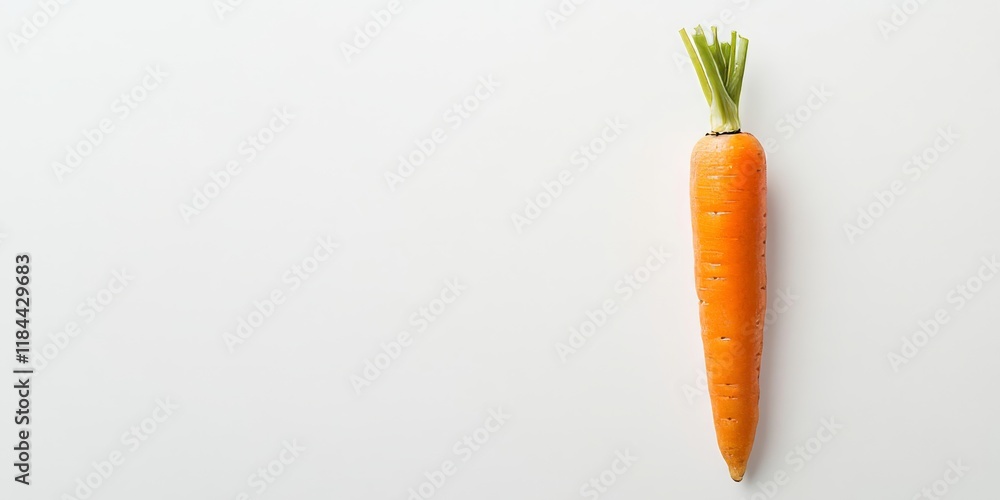 Poster a carrot is placed alone against a plain white background. the carrot stands out distinctly in this 