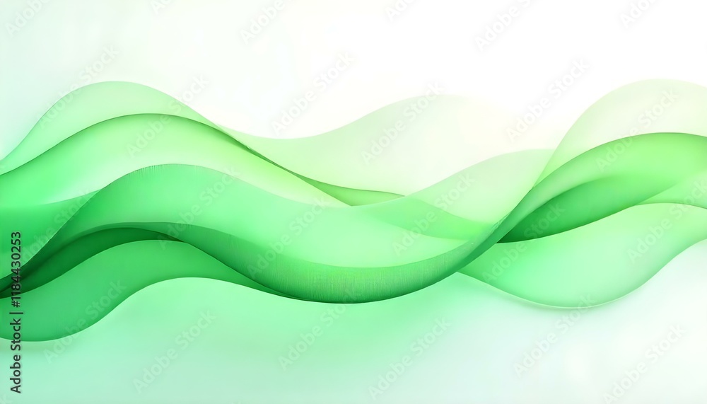 Poster Ecological green abstract modern swoosh wave certificate. Color flow liquid wave for design brochures, and websites. Abstract flowing curves in blue and green waves against a gradient background