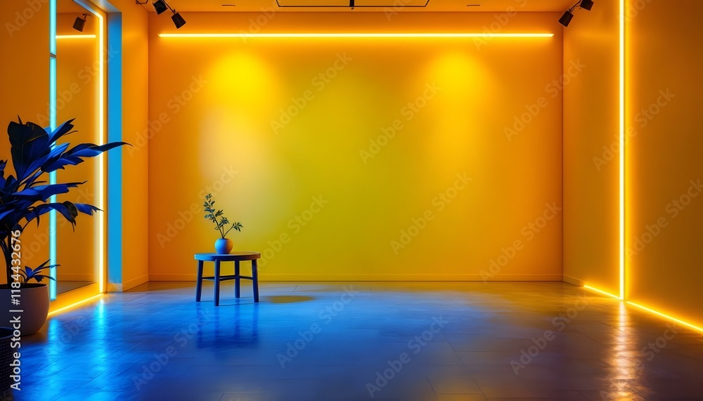 Poster Gold, yellow empty room studio gradient used for the background and display of your product. Yellow empty room studio gradient used for the background and display of your product