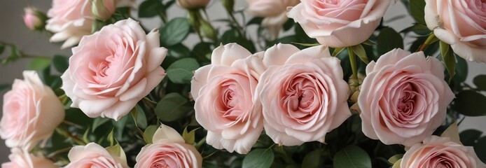 Naklejka premium Pastel Pink Roses in a Vintage Floral Arrangement , pastel colors, floral wreath