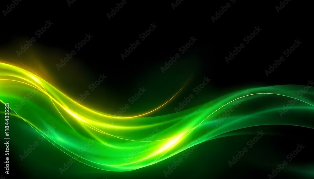 Aufkleber a vibrant green abstract background design with elegant golden elements. green abstract digital wave