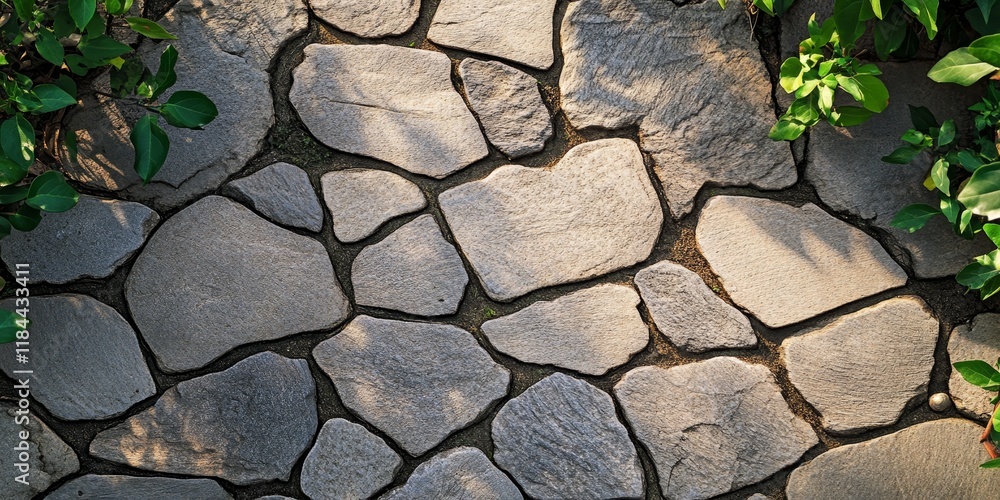 Poster stone path pattern texture creates a visually appealing background, showcasing the intricate details
