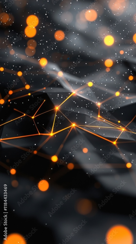 Aufkleber luminous digital particle waves pulsing through a futuristic cosmic backdrop