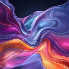 Fototapeta premium Mesmerizing Fluid Motion of Vibrant Colorful Gradient Swirls in Ethereal Digital Art Backdrop