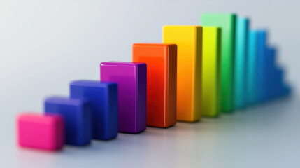 Graph with upward showing business growth and financial success on a white background