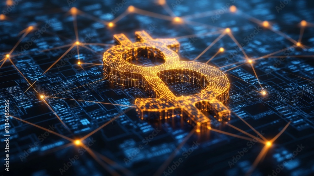 Poster exploring cryptocurrency growth digital finance infographic virtual environment close-up blockchain 