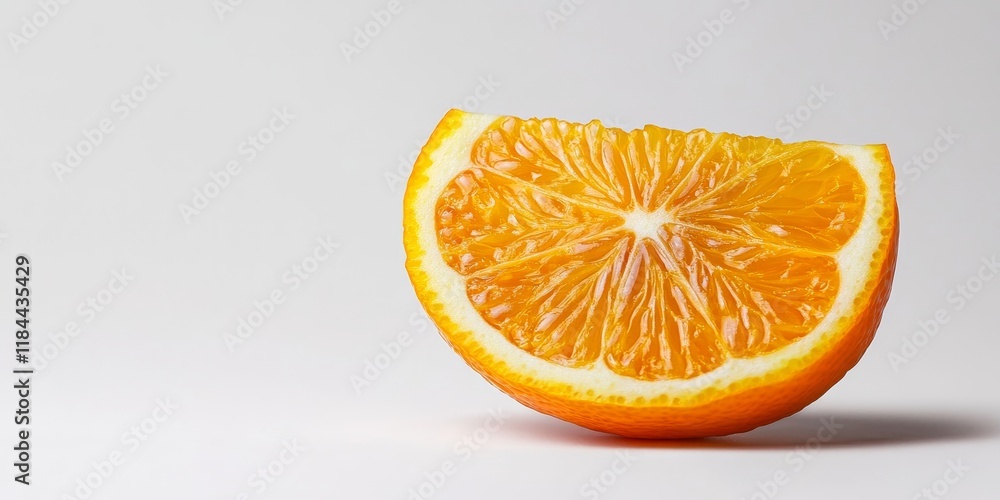 Poster isolated slice of kumquat displayed on a white background, showcasing the vibrant color and unique t