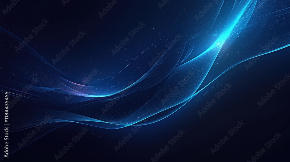 Poster elegant ocean wave gradient, deep jade and teal blend, abstract wavy lines create a serene atmospher