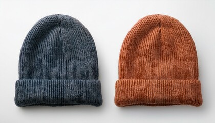 knitted wool cap isolated on white