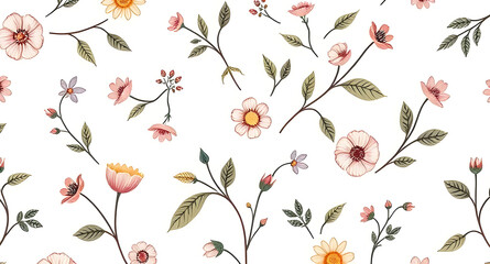 seamless pattern with flowers background wallpaper