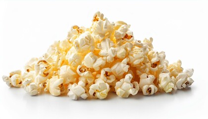 pile of popcorn on isolated white background generative ai image