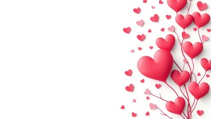 Romantic background with hearts.