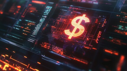 Obraz premium Digital currency analysis virtual environment infographic technology sector futuristic view financial insights