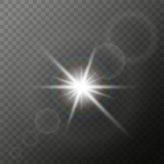 Light glare with a rainbow