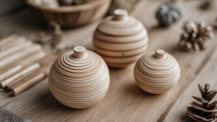 Tranquil Minimalist Wooden Spheres for Cozy Home Decor