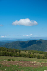 landscape with mountains and blue sky