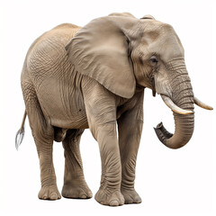 Obraz premium Photoshoot of Large elephant isolated on white background