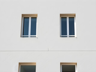 Modern Minimalist Building Exterior with White Facade and Windows