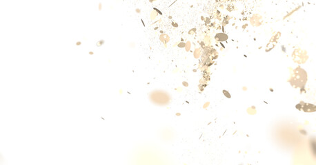 Cascading Splendor: Striking 3D Illustration Showcasing a Dazzling gold Confetti Display PNG