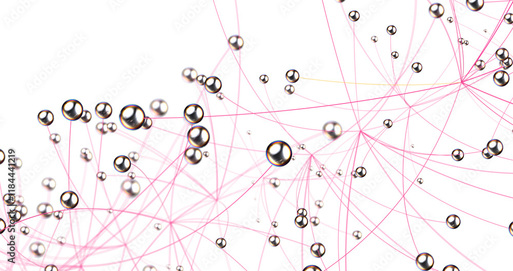 Aufkleber abstract 3d render, network concept, background