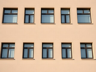 Obraz premium Modern Minimalist Building Exterior with White Facade and Windows