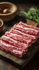 Fototapeta premium Fresh, Raw Beef Ribs Ready for Culinary Delights