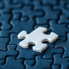 Fototapeta premium Single Puzzle Piece Fitting Perfectly Into Place On Background Surface