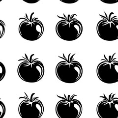 Collection of Broiled Tomatoes continuous icon pattern, Broiled Tomatoes vectorized artwork