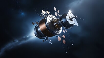 High-Resolution Satellite in Orbit Capturing Stunning Planetary Views