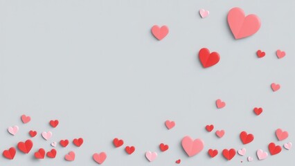 Romantic background with hearts.