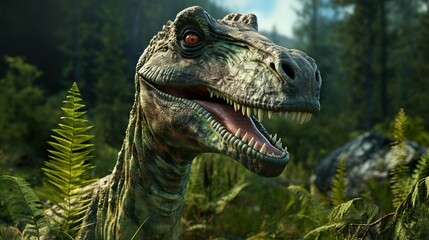 Obraz premium close up of a dinosaur HD 8K wallpaper Stock Photographic Image