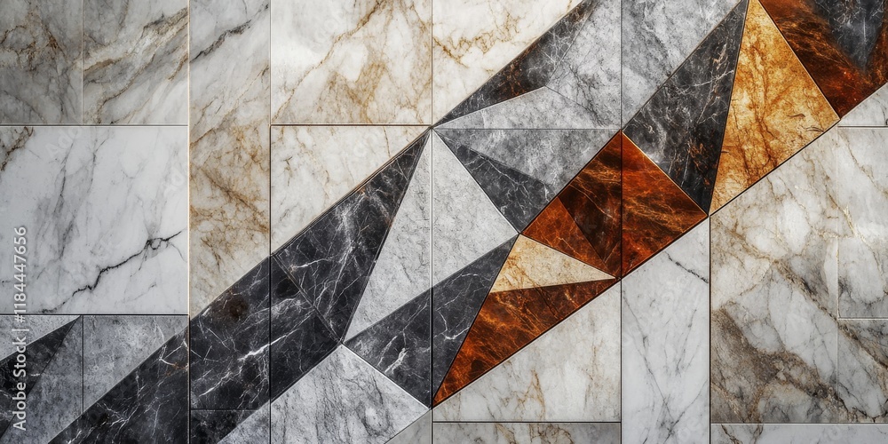 Poster decorative marble wall featuring an elegant design of a flag, emphasizing the artistic structure of 
