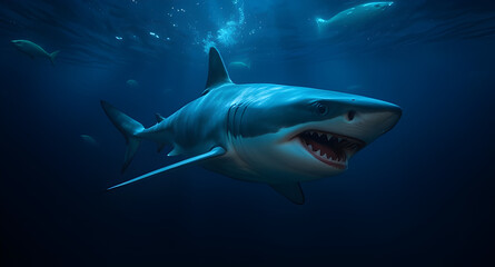 Fototapeta premium great shark in the blue sea