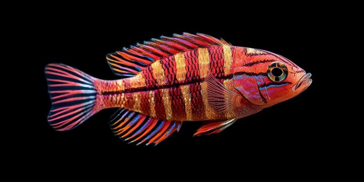 Red morph of zebra mbuna fish showcases vibrant colors and unique patterns. This striking red morph of zebra mbuna is perfect for aquarium enthusiasts seeking captivating fish species.