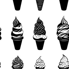 Collection of Gelato continuous icon pattern, Gelato vectorized artwork