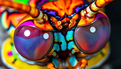 Fototapeta premium Vibrant Insect Close-up: A Symphony of Color and Texture