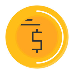 Dollar sign Flat Style Icon