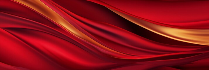 Smooth silk texture seamless background in luxurious red and gold hues for elegance