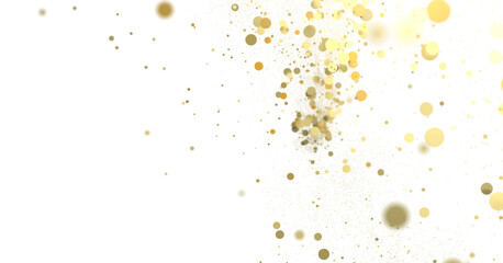 gold  Rainfall: Astonishing 3D Illustration of gold  Confetti Shower