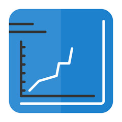 Line chart Flat Style Icon