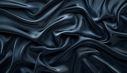 Obraz premium Dark Blue Silk Drape 3D Render Abstract Background