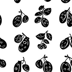 Collection of Navy beans icons, Navy beans vectorized seamless pattern